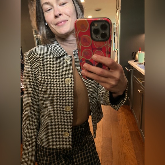 Ralph Lauren linen jacket in houndstooth pattern size 8 EUC - Picture 6 of 6
